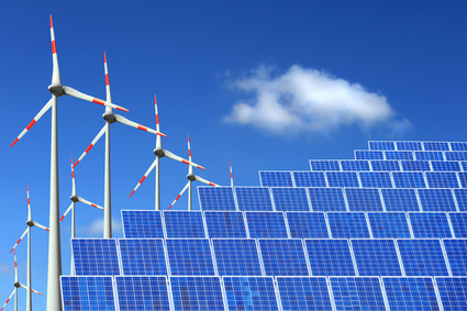 Windräder und Solarzellen